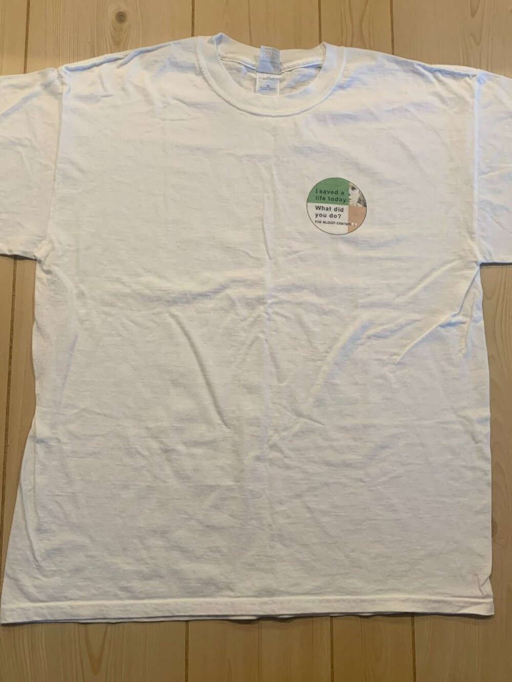 Vintage Y2K The Blood Center I Saved A Life Today Blood Drive Donate T-Shirt XL